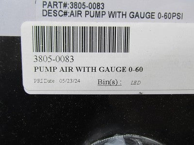 Drag Specialties NOS Pump Air with Gauge 0-60 3805-0083