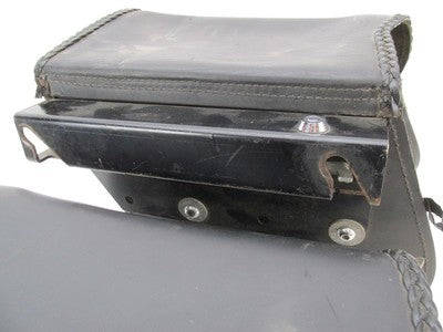 Pair of Auburn Black Leather Lockable Harley Davidson Saddlebags with