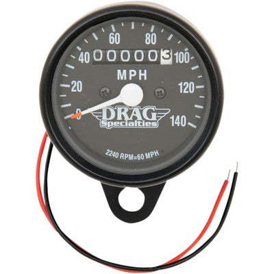 Drag Specialties Mini Mechanical Speedometer 2.4in. 2240:60 Ration wit