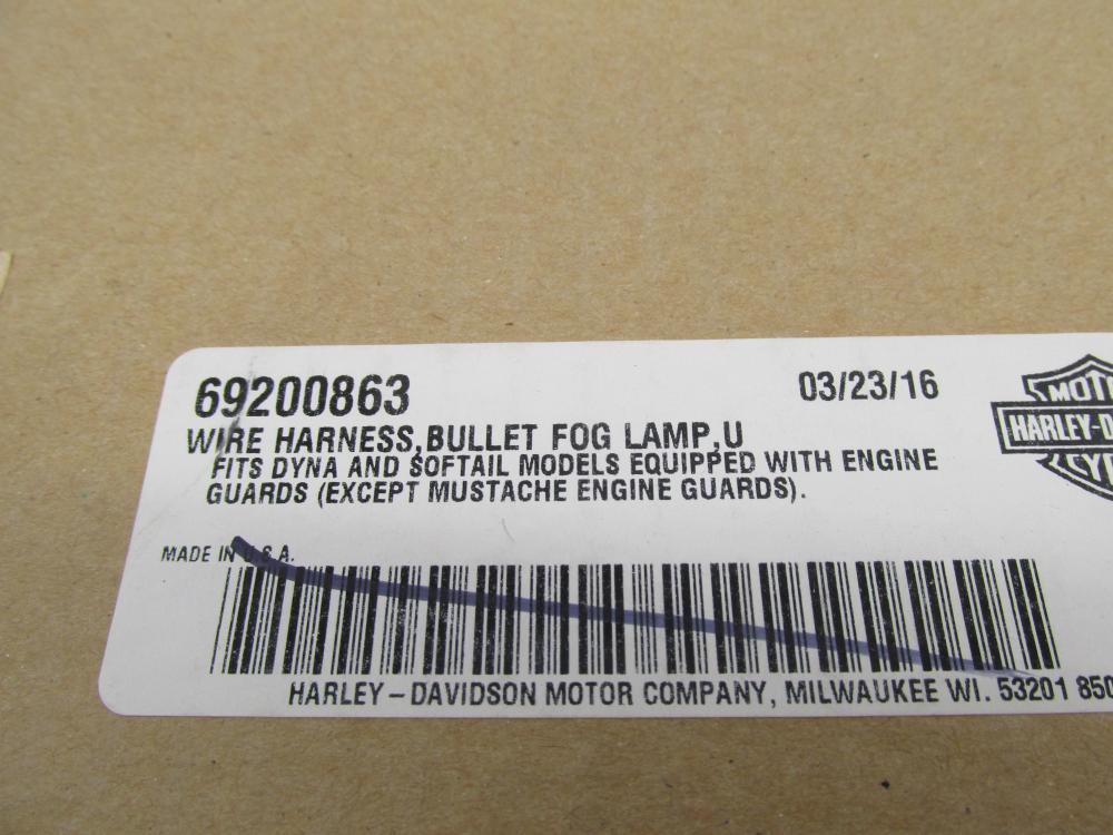 Harley Davidson Genuine NOS LED Bullet Fog Lamp Wiring Harness 6920086