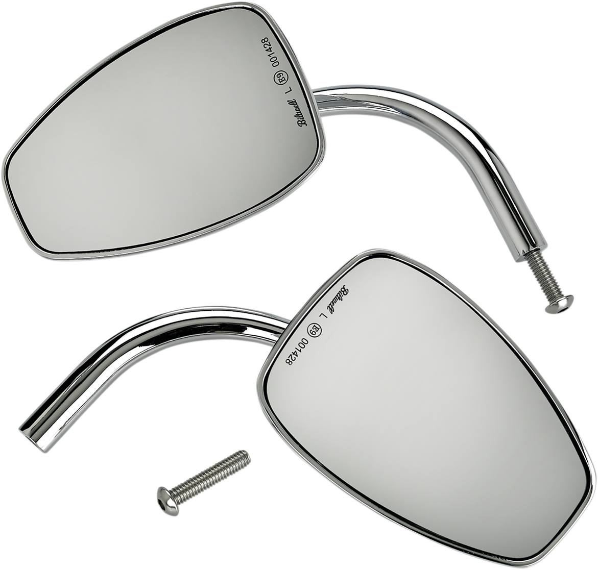 BILTWELL Utility Mirrors Chrome Tear Drop Pair 6504-400-532