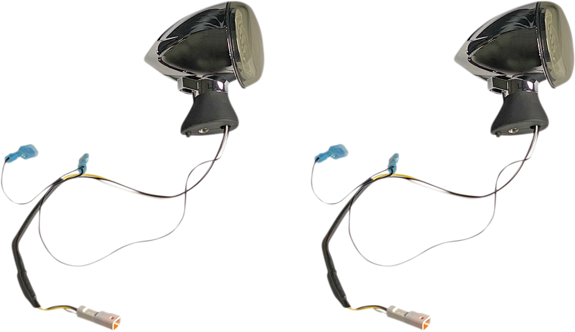 Custom Dynamics ProBEAM Red Ring Turn Signal LEDs Chrome PB-SCOUT-AW-CS