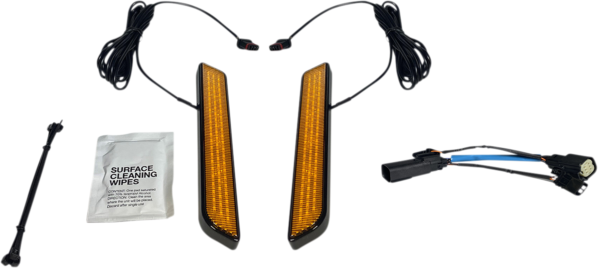 Custom Dynamics LED Front Fork Lightz Amber - Black CD-FORK-SS6-AB