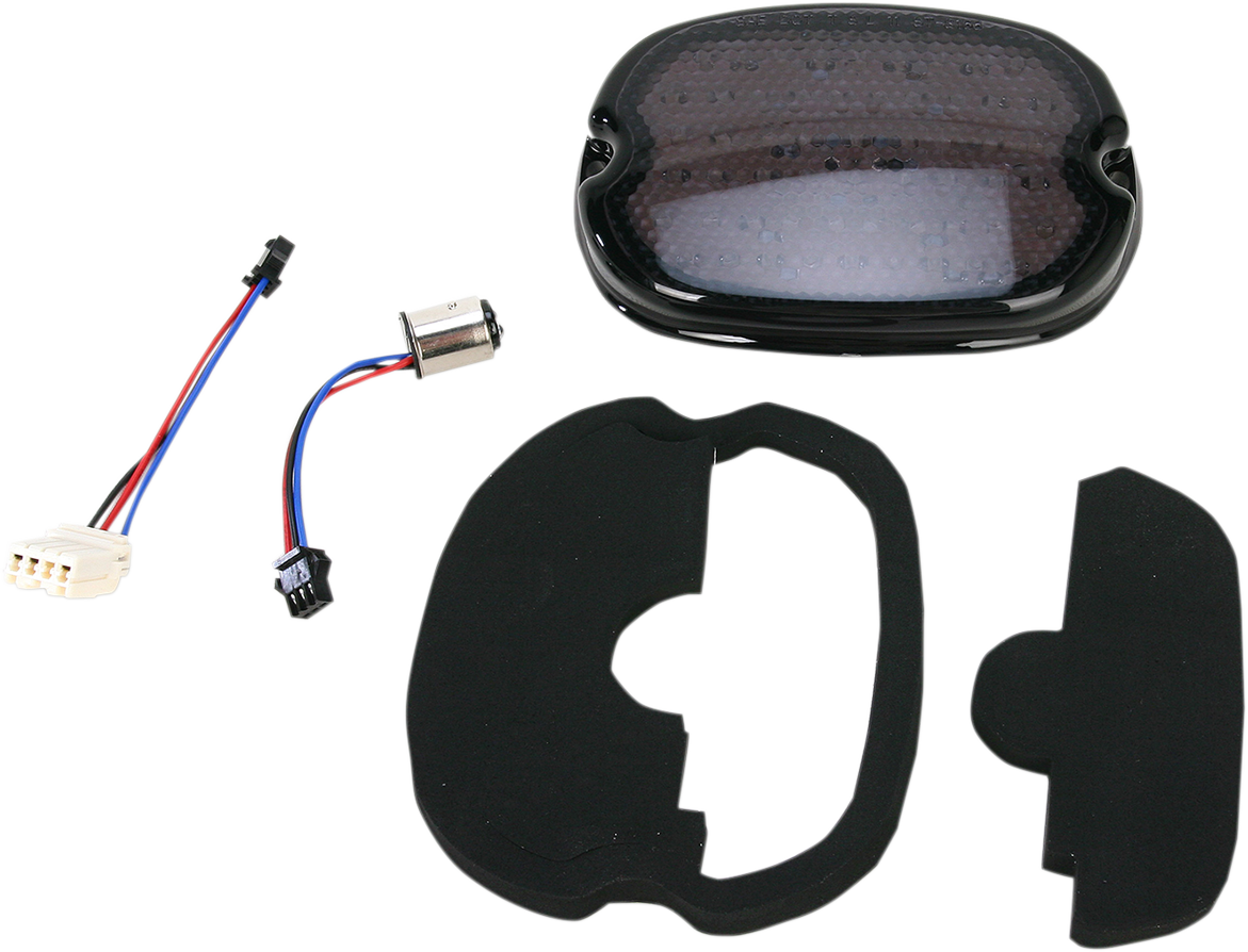 Drag Specialties LED Low-Profile Taillight Lens with bottom tag light 2010-0771