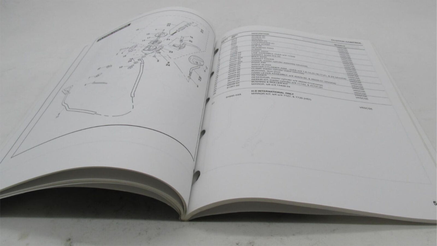 Harley Davidson Official Factory 2005 VRSCSE Model Parts Catalog 99458-05