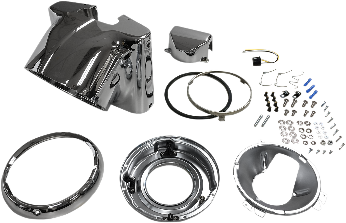 Drag Specialties Headlight Nacelle Kit for 7" Headlight Chrome 2001-1481