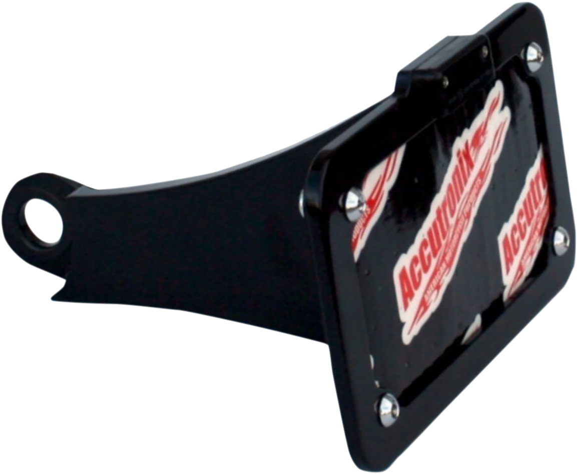 Accutronix Side Mount License Plate with LED Tag Light Black LPF106HV-B