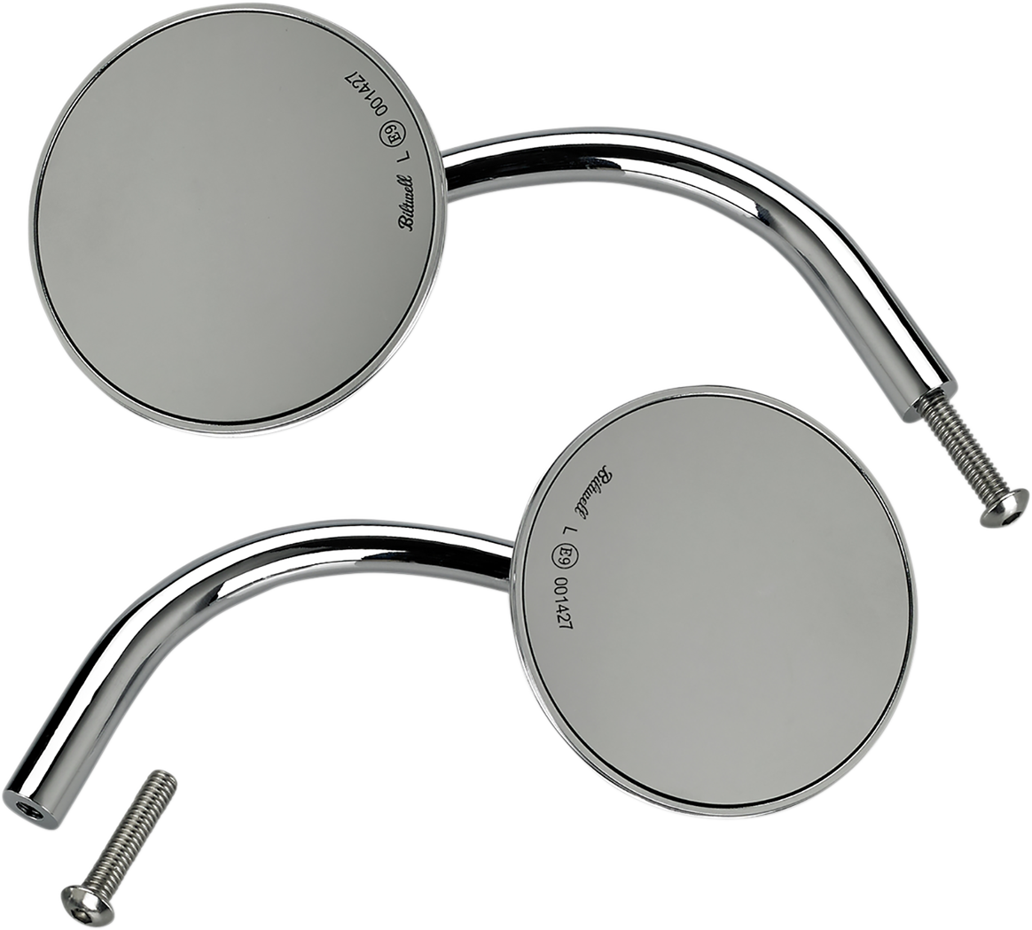 BILTWELL Utility Mirrors Chrome Round Pair 6503-400-532