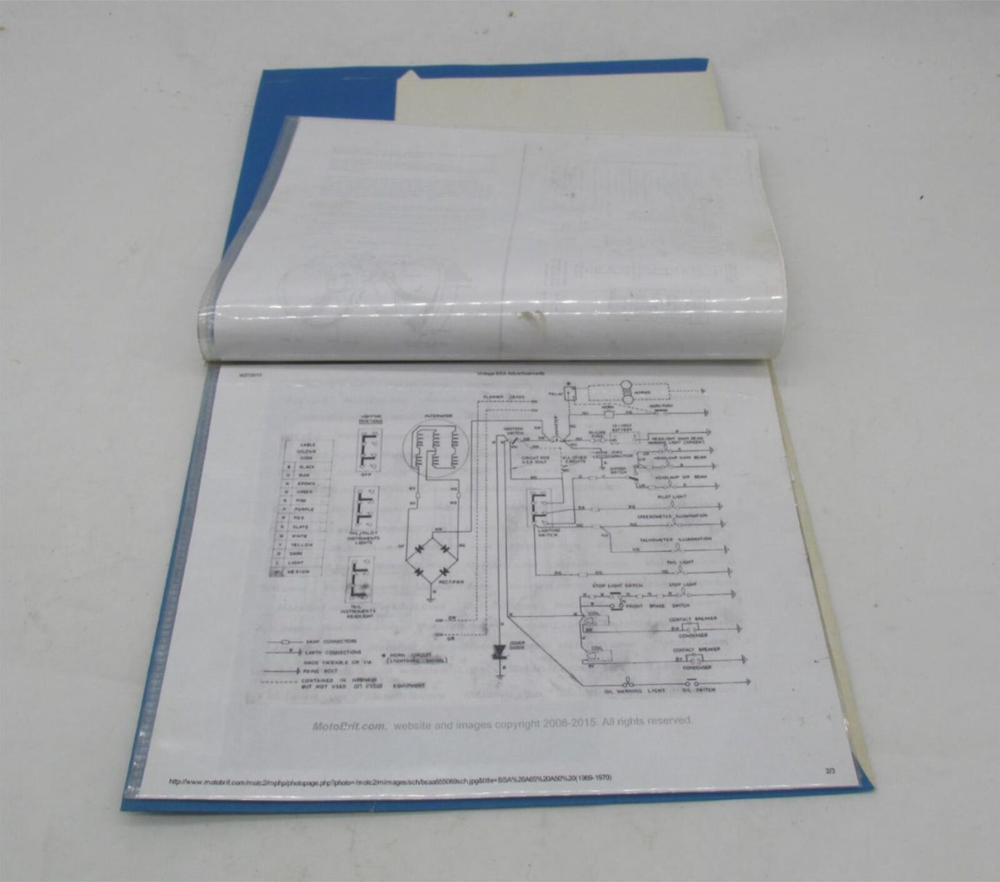 BSA 1969 650CC Lightning Manual Parts Book Copy