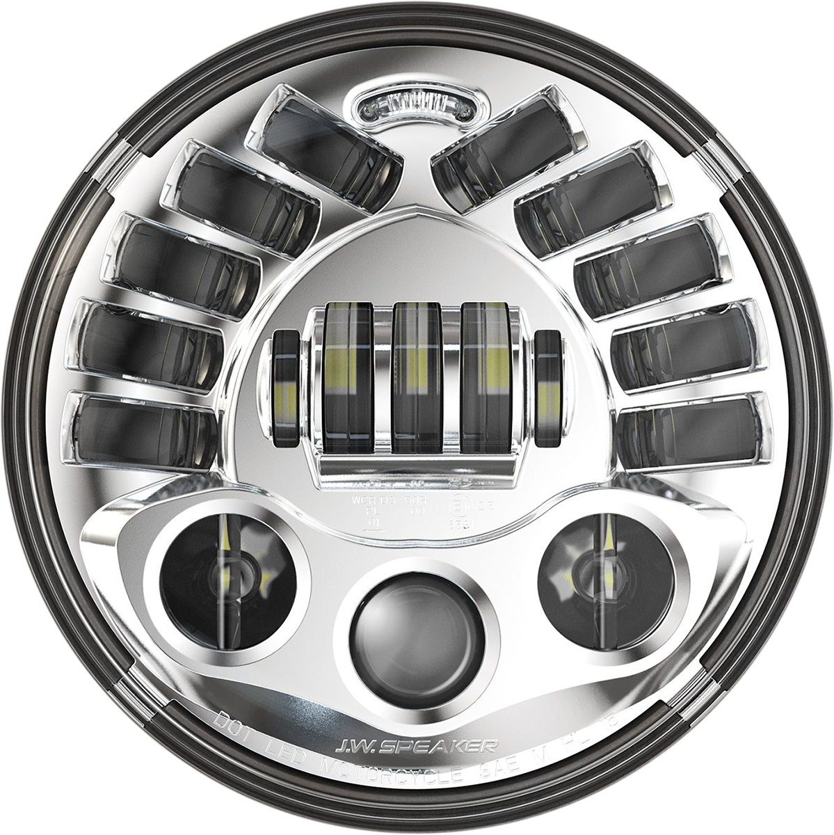 Custom Dynamics Adaptive Headlight with Adapter 7" Chrome PB7A14C