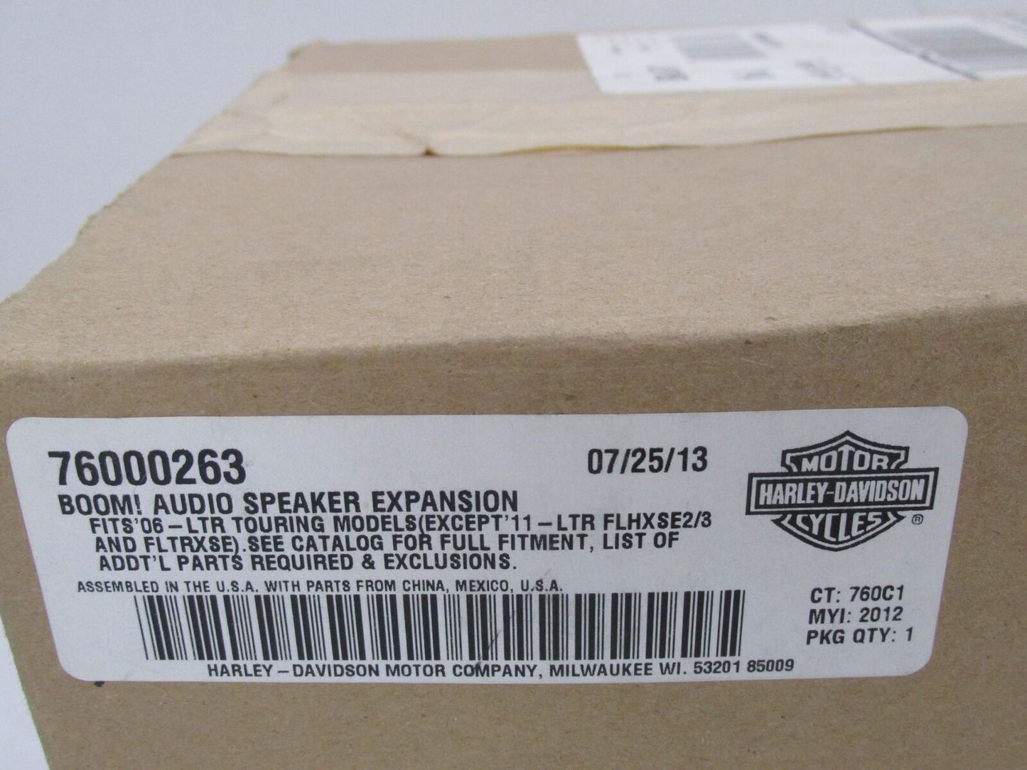 Harley Davidson Genuine NOS Sealed Boom Audio Speaker Expansion Kit 76000263