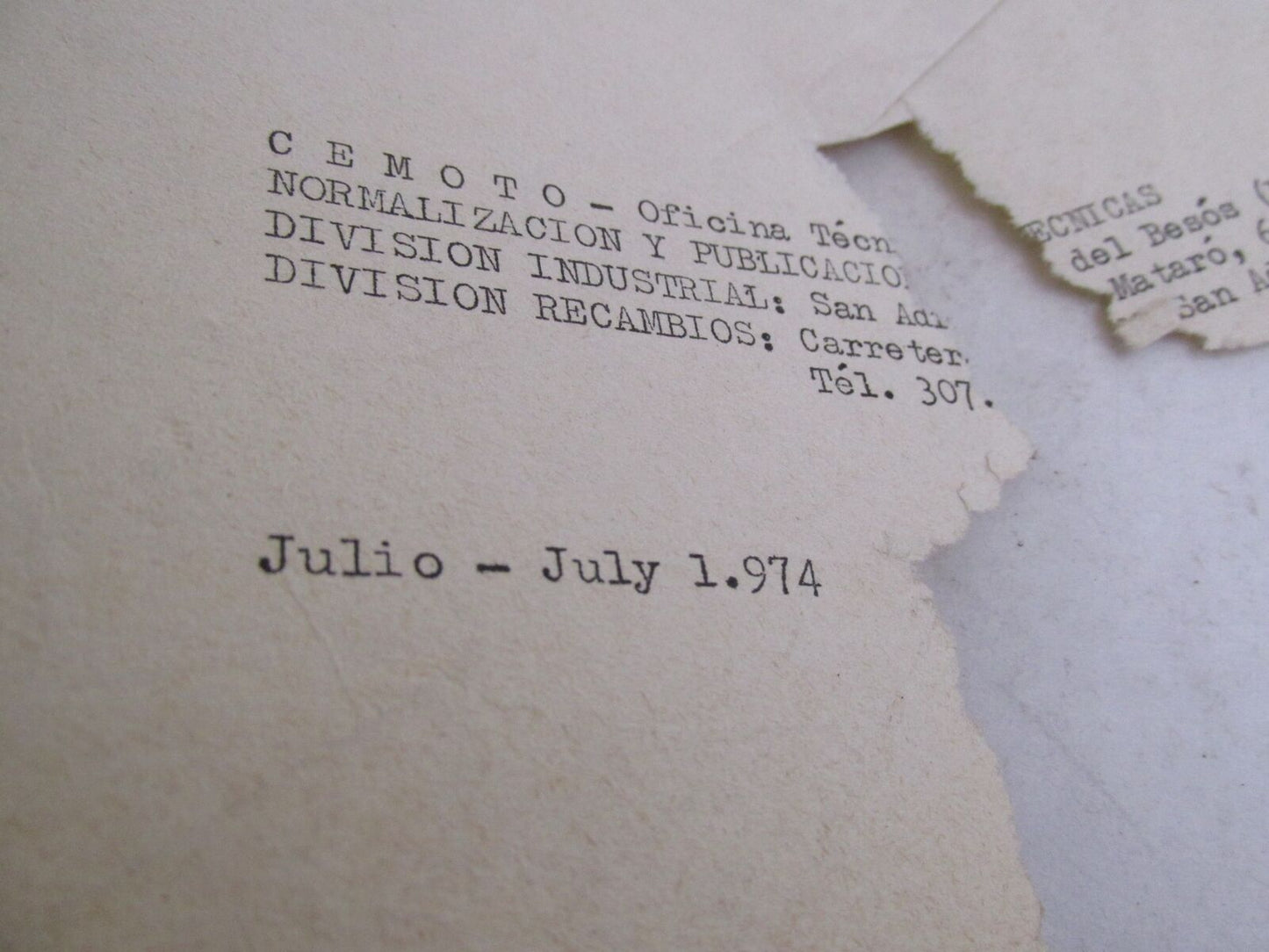 Bultaco Original Factory Provisional 1974 Alpina Parts Catalog List 137.32-117