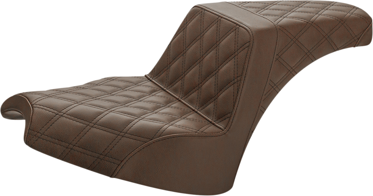Saddlemen Step Up Seat Driver/Passenger Lattice Stitch Brown I21-04-175BR