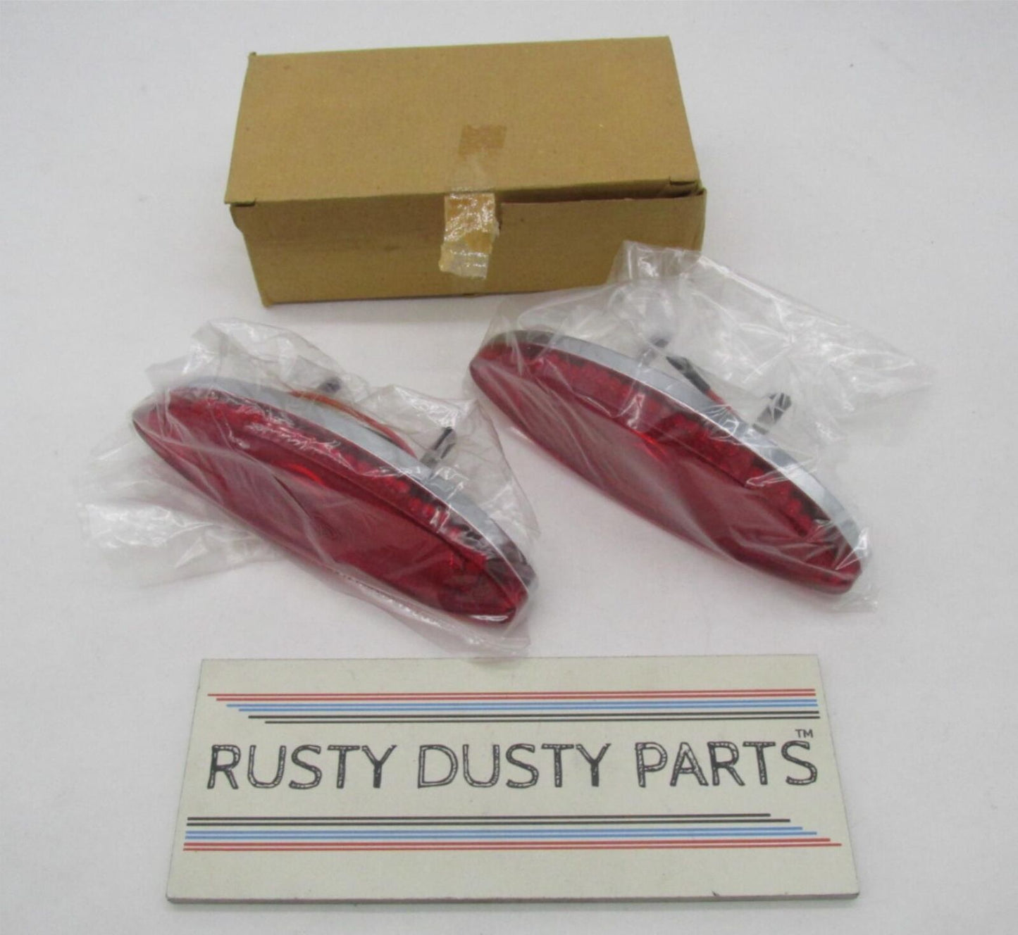 Harley Chopper KustomWerkz Red Chrome LED Taillight Assembly 6.25" x 1-7/8"