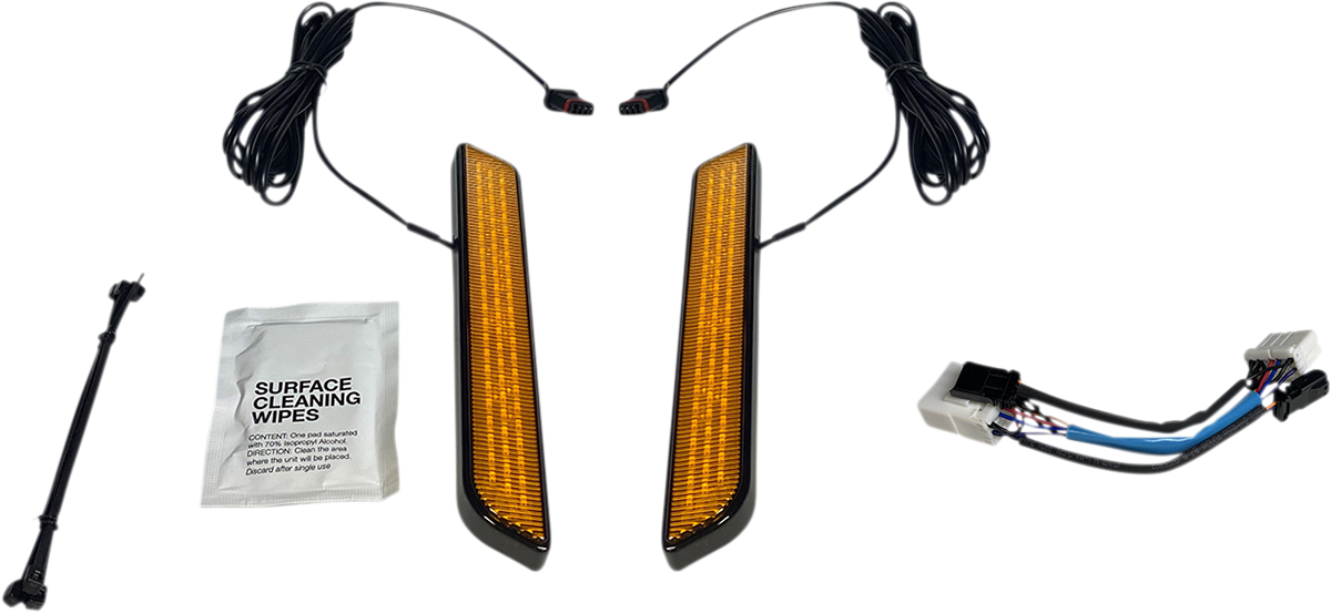 Custom Dynamics LED Front Fork Lightz Amber - Black CD-FORK-HD-AB