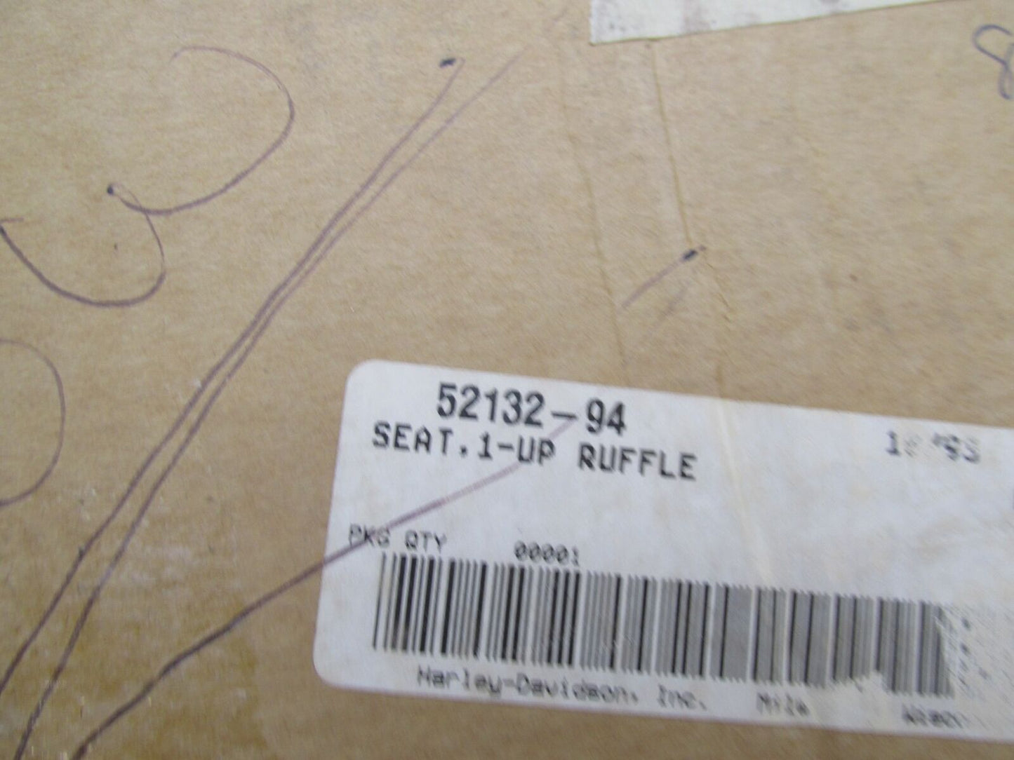 Harley Davidson Genuine NOS Sportster Ruffle Solo 1-UP Seat 52132-94