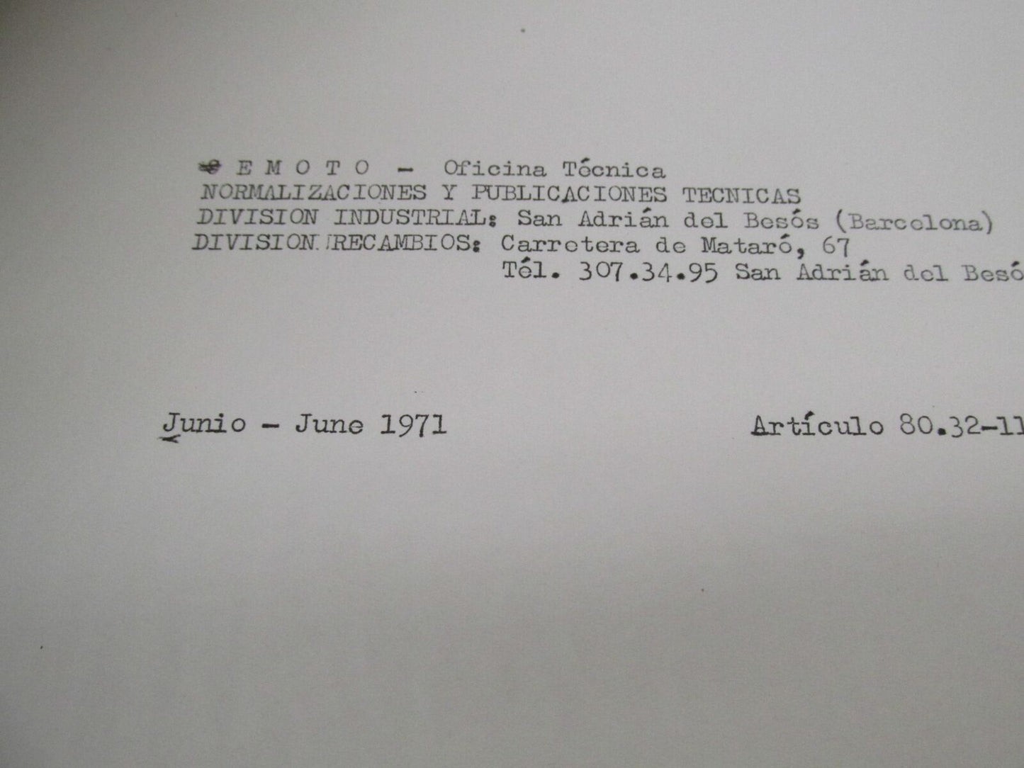 Bultaco Original Factory 1971 Sherpa T Parts List Catalog Book 80.32-117