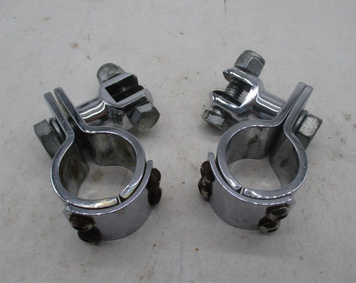 Pair of Harley Davidson Chrome Highway Peg Mounts Bracket Clamps