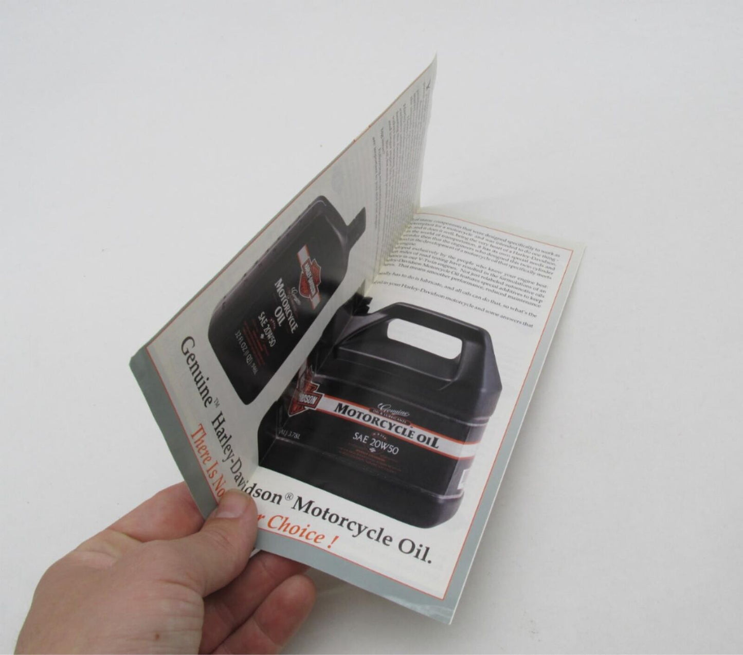 Harley-Davidson Genuine Motorcycle Oil Advertisement Brochure 93690V