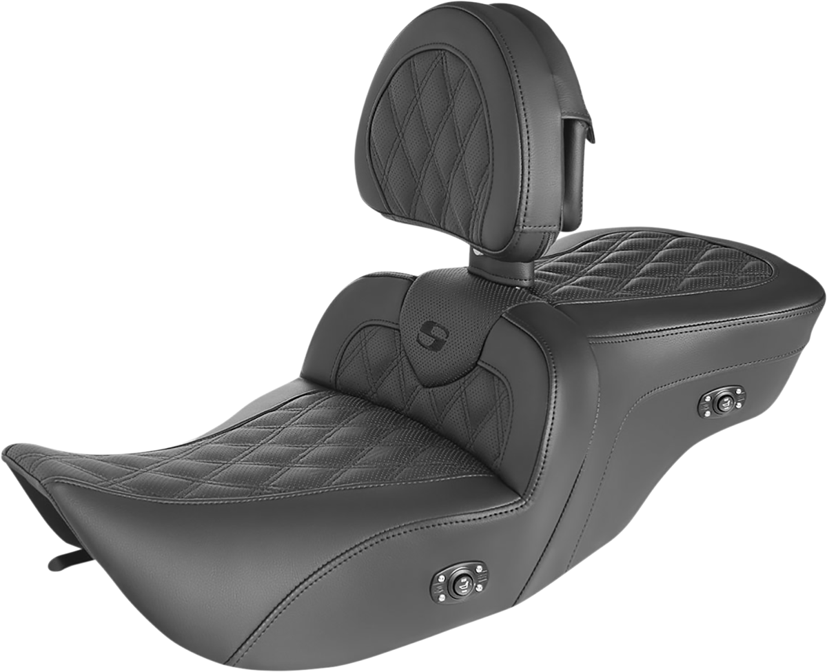 Saddlemen Heated Roadsofa Lattice Stitched Seat Black 897-06-182BRHC