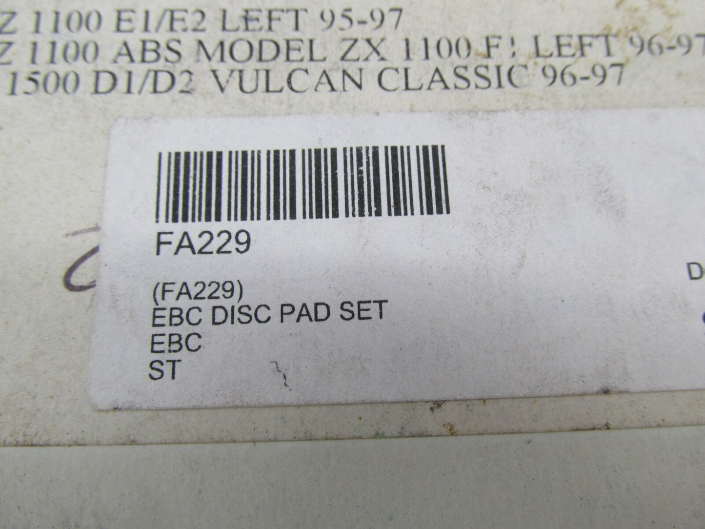 EBC NOS Kawasaki Vulcan Disc Brake Pads Pad Set FA299