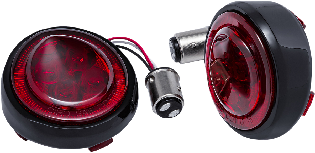 CIRO LED Lighted Fang Signal Light Inserts Black - Red 45720