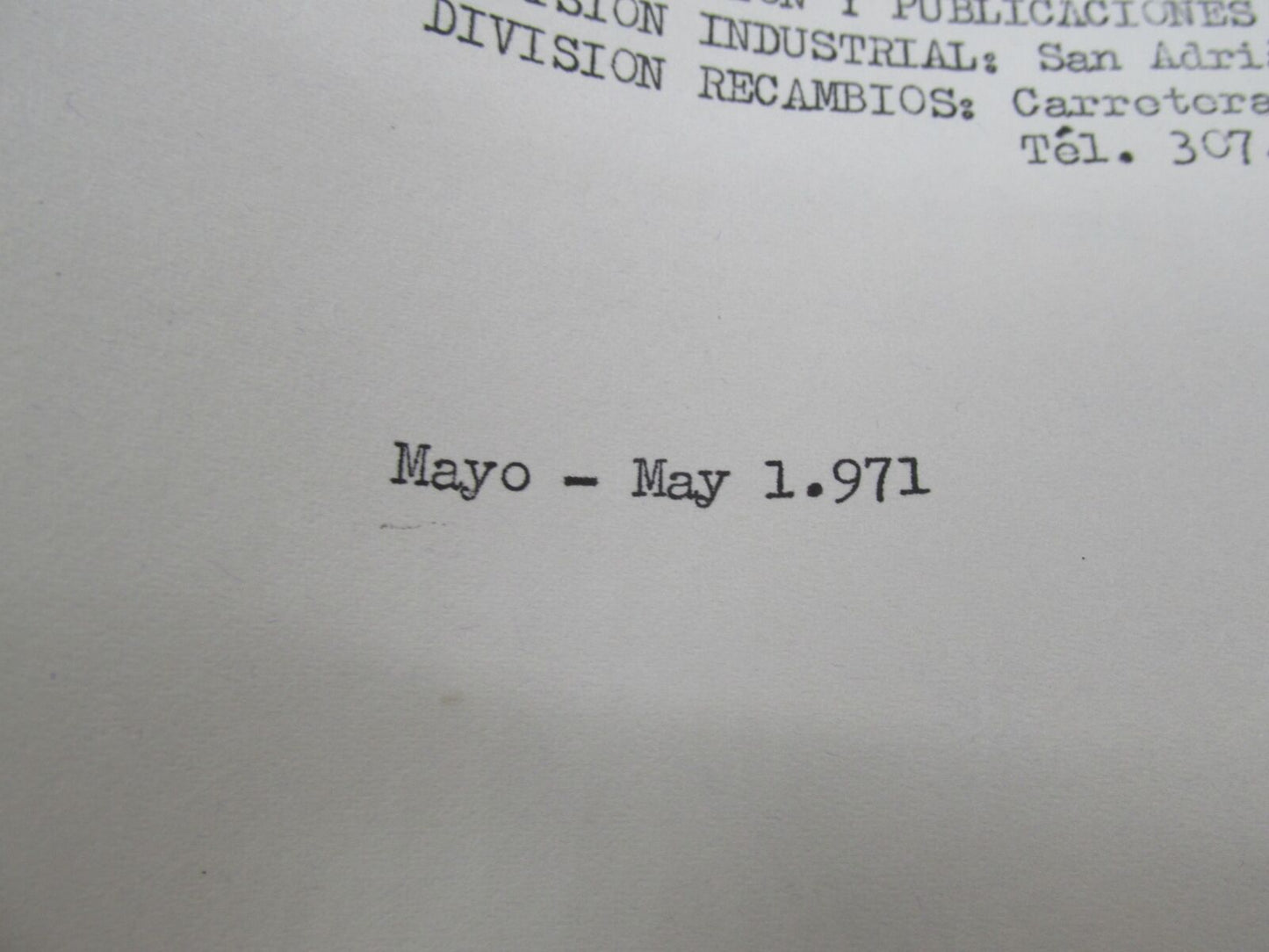 Bultaco Original Provisional 1971 El Montadero Mk2 Parts Catalog List 81.32-P066