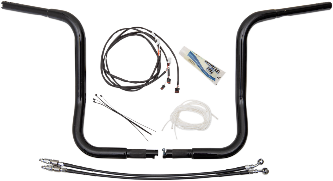 Fat Baggers, Inc. 1 1/4" EZ Install Round Top Handlebar Kits 14" Black 909514-B