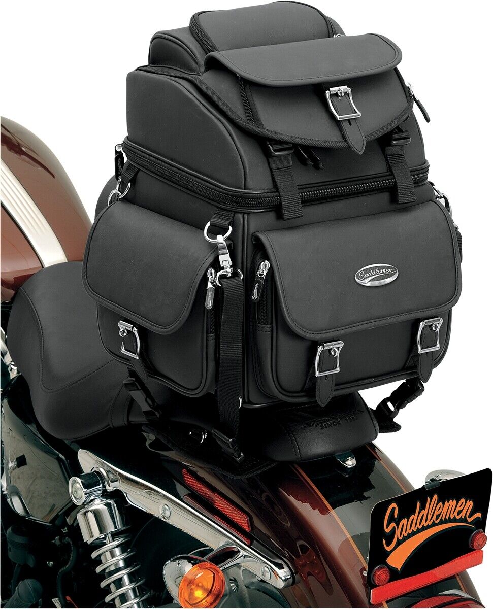 Saddlemen BR1800EX/S Combination Backrest, Seat and Sissy Bar Bag 3515-0118