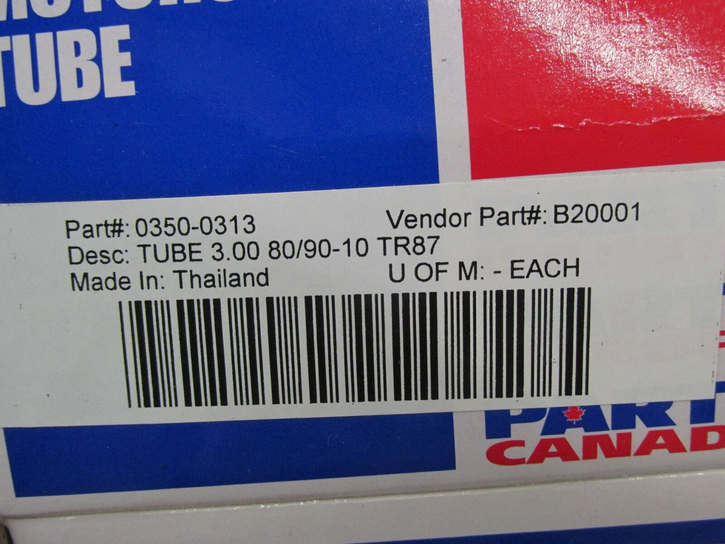 Unlimited Parts Motorcycle Inner Tire Tube 3.00 80/90-10 TR87 0350-0313