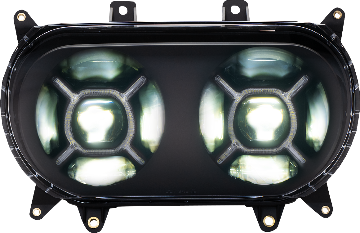 Custom Dynamics Double-X LED Headlight Black CD-RG-H-B