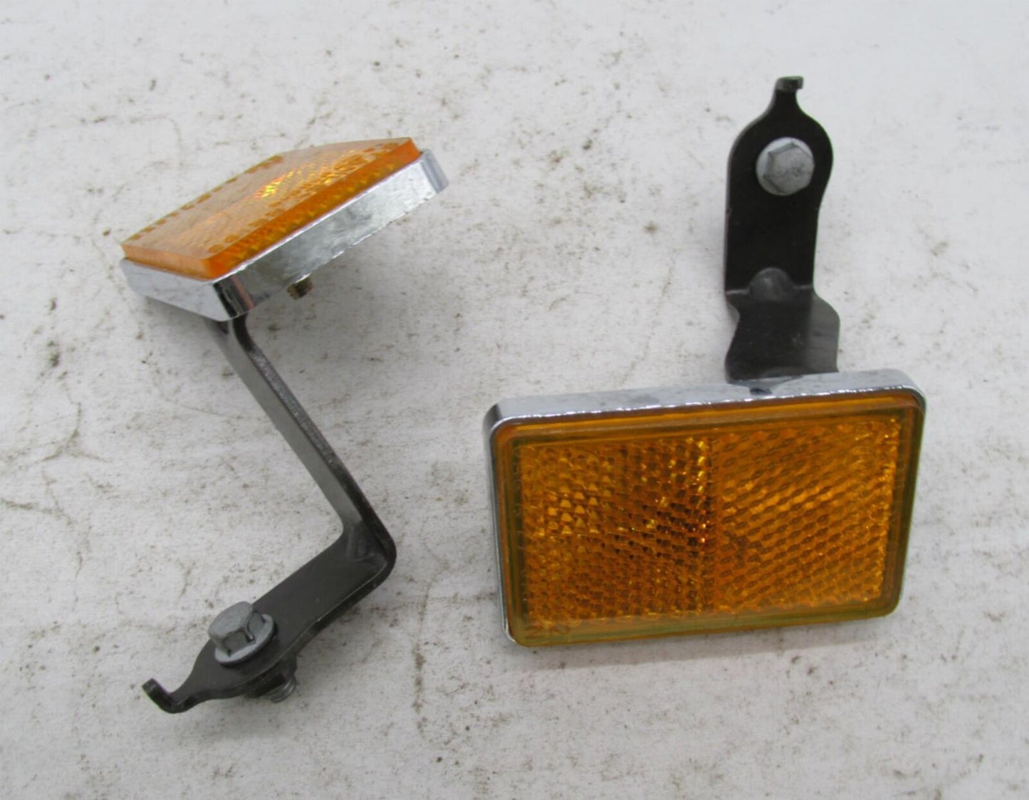 Pair of Stanley Motorcycle Amber Reflectors with Bracket 0445