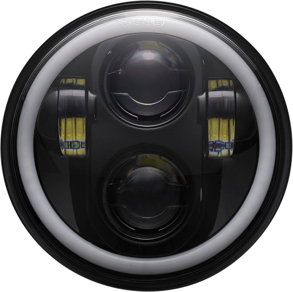 Custom Dynamics 5.75" LED Halo Headlamp Black CD-575-H-B