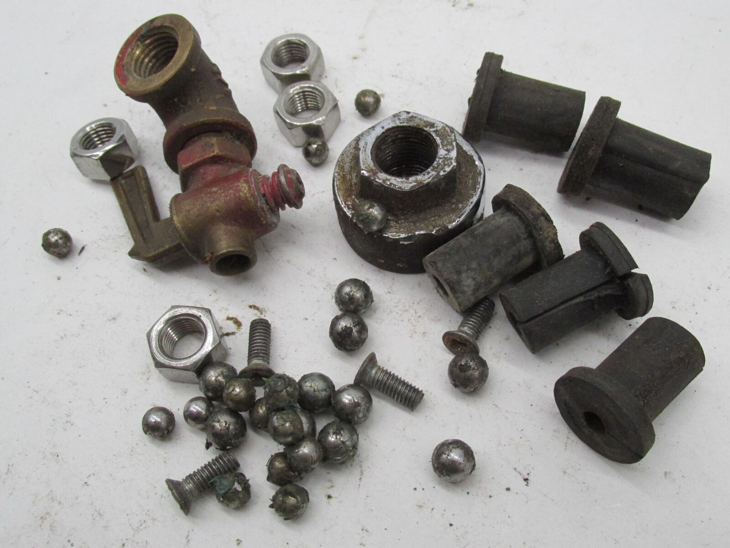 Mixed Lot of Vintage Triumph BSA Hardware Petcock Bearings Nuts Screws