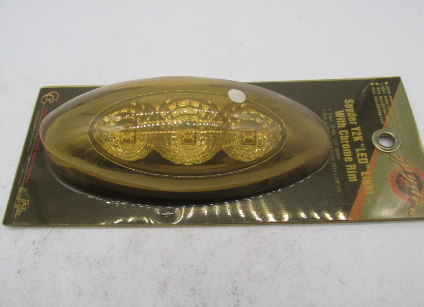 Motorcycle Spyder Amber LED Light with Plastic Cover Rim Clear Lens 78341