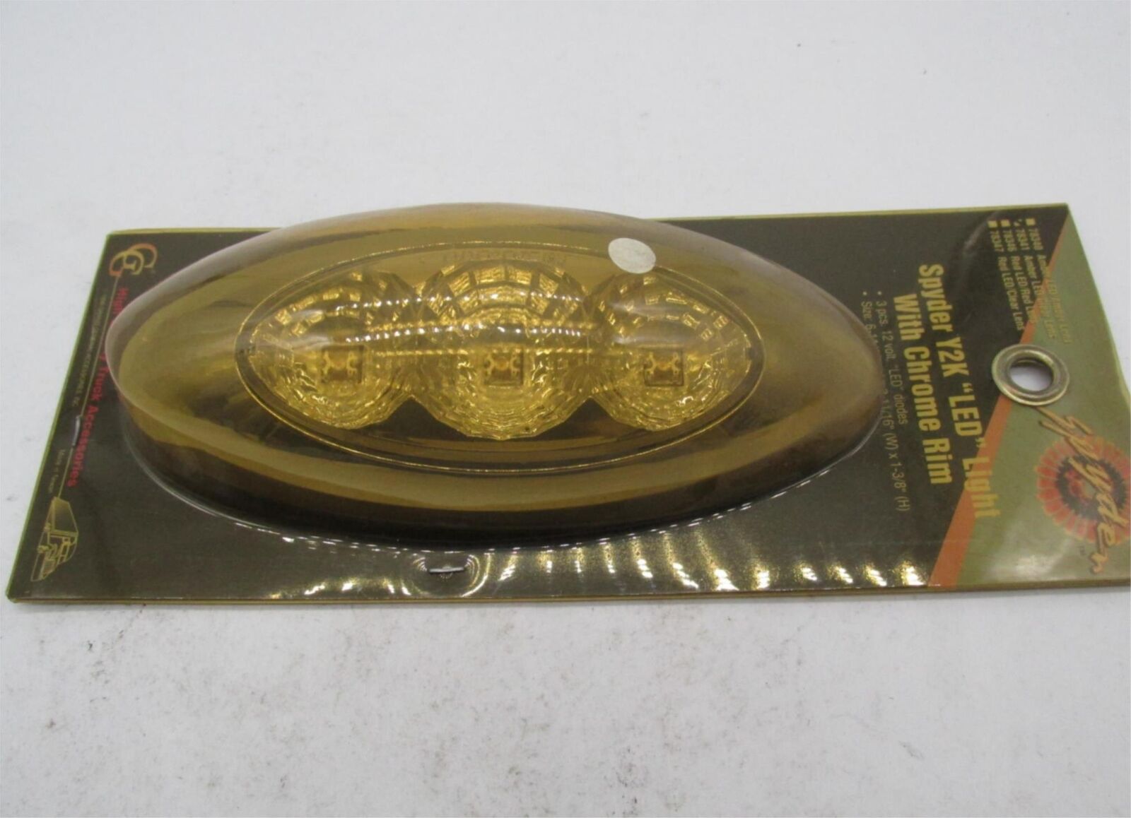 Motorcycle Spyder Amber LED Light with Plastic Cover Rim Clear Lens 78341