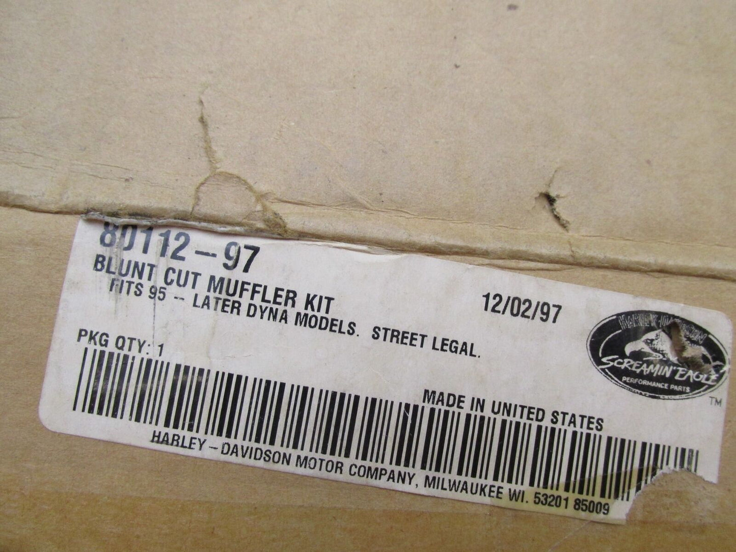 Harley Davidson Genuine NOS Screamin Eagle Genuine Blunt Cut Mufflers 80112-97