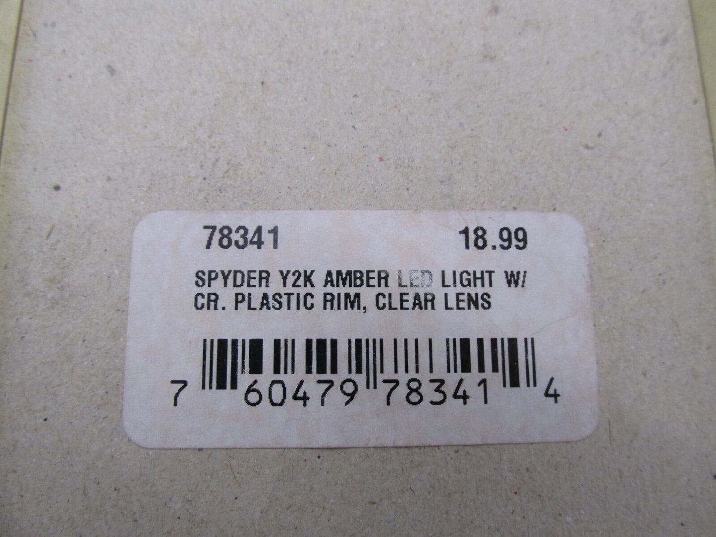 Motorcycle Spyder Amber LED Light with Plastic Cover Rim Clear Lens 78341