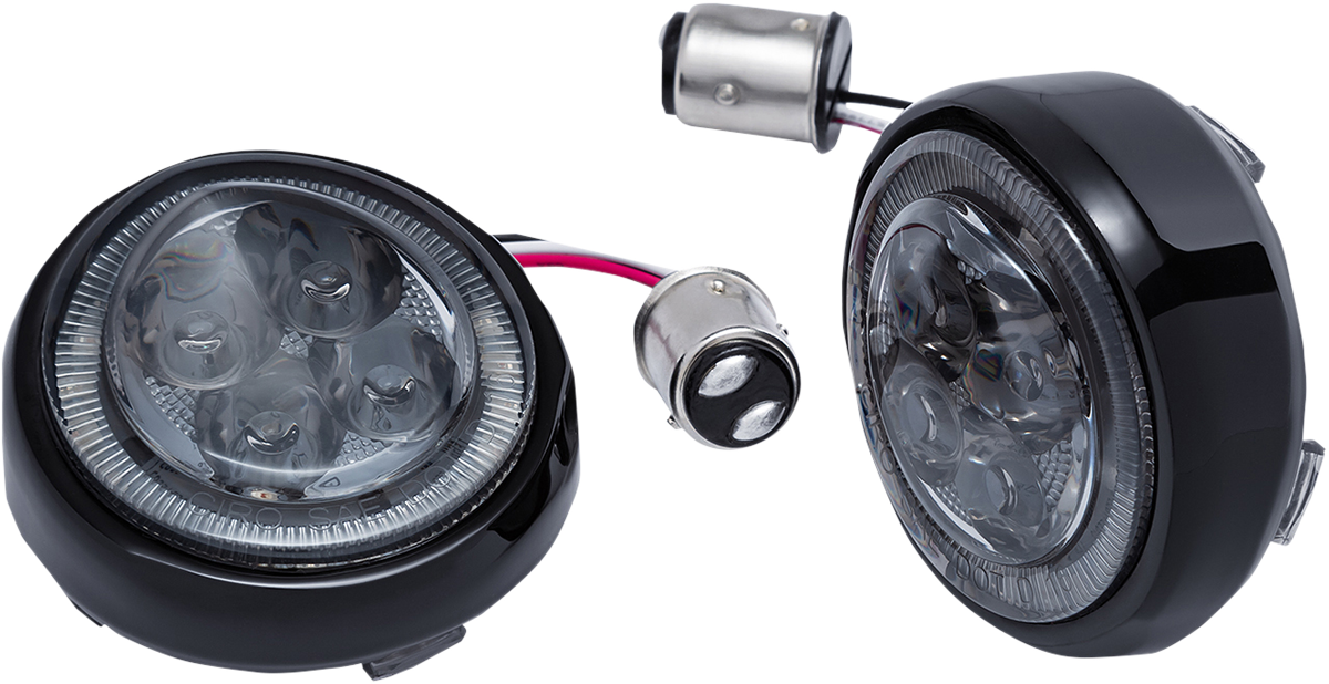 CIRO LED Lighted Fang Signal Light Inserts Black - Smoke 45621