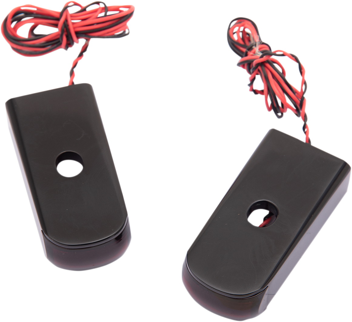 Alloy Art Strut Mount LED Lights Red Lens anodized black finish SSL-SB-3B