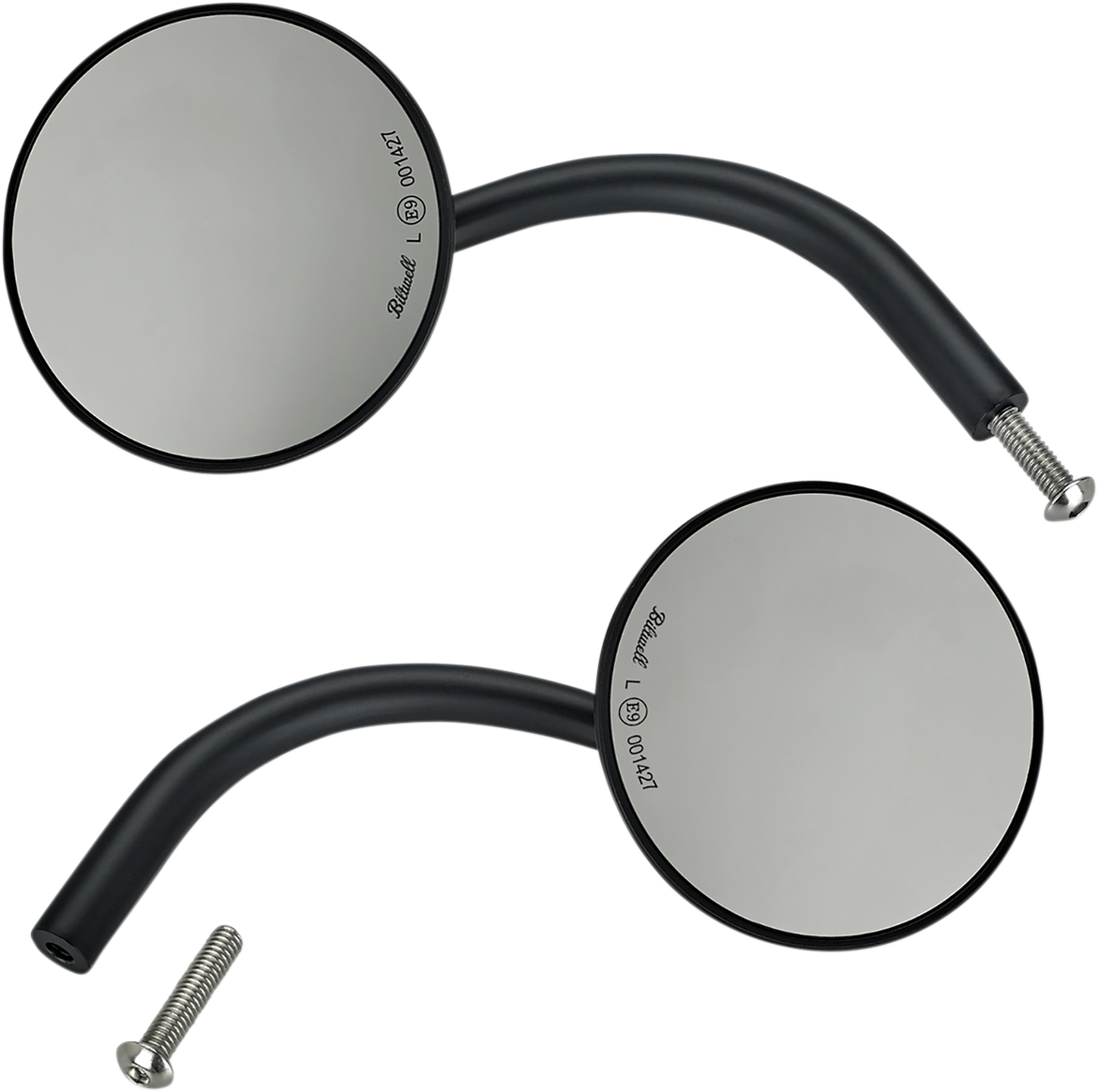 BILTWELL Utility Mirrors Black Round Pair 6503-400-132