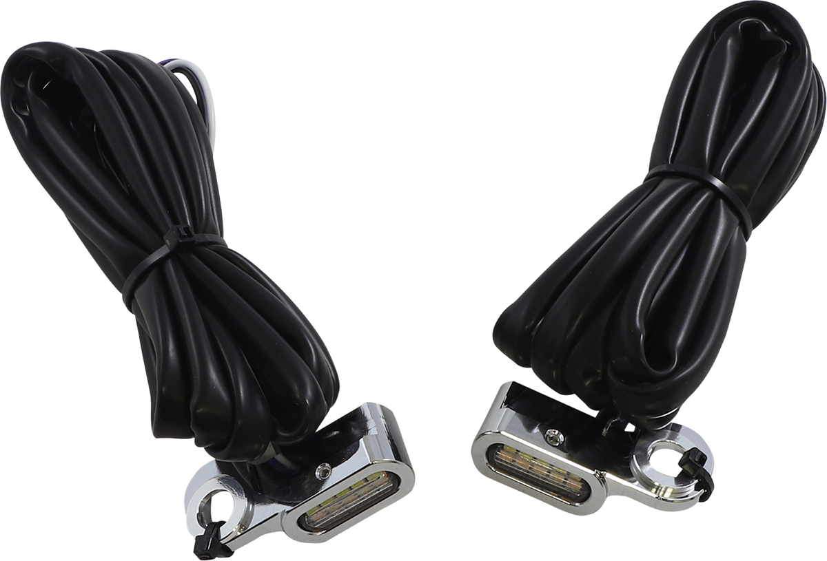 Drag Specialties Marker Lights White/Amber - Chrome 2040-2778