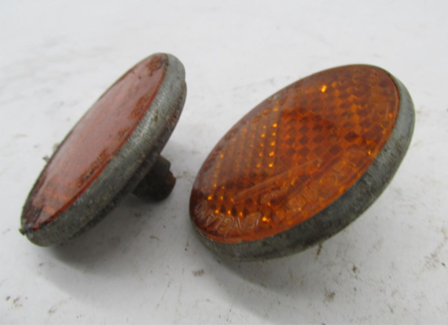 Pair of Vintage Original Lucas 1971 Amber Reflectors BSA Triumph RER-14