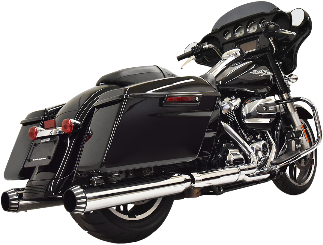 Bassani QNT Slip-On Mufflers Chrome w/Black End Cap 1F72QNT5