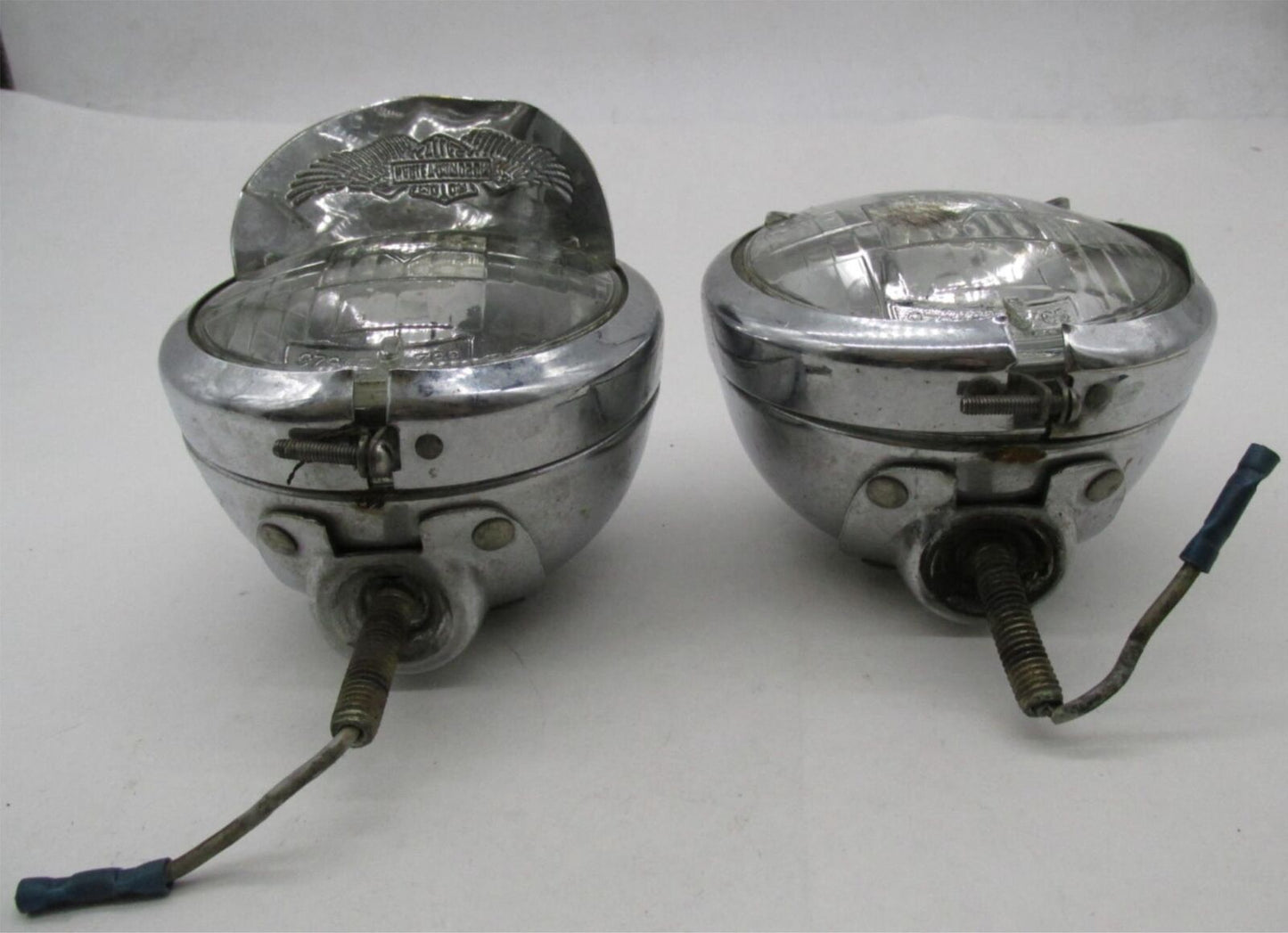 Pair of Harley Davidson Genuine Guide H 0 62 Driving Auxiliary Spot Lamps Lights