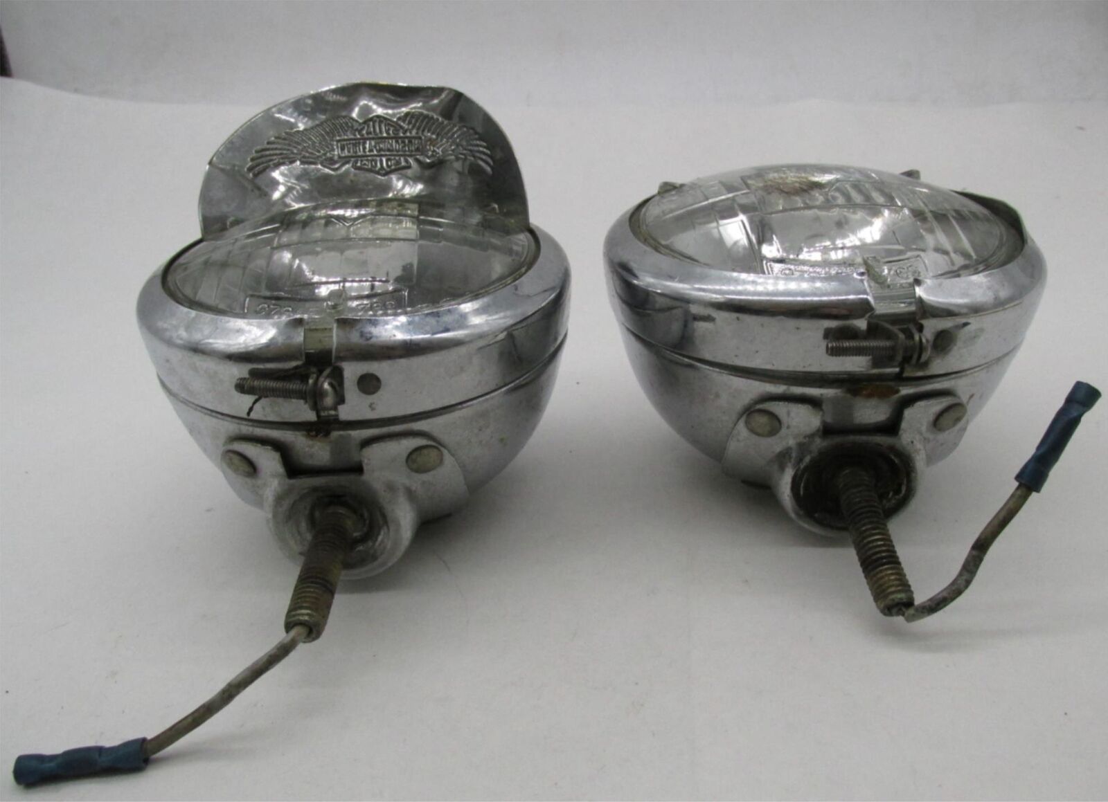 Pair of Harley Davidson Genuine Guide H 0 62 Driving Auxiliary Spot Lamps Lights