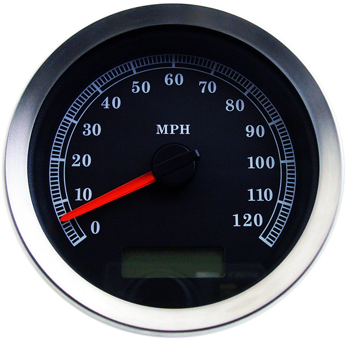Drag Specialties 4" Programmable Electronic Speedometers Black Face 2210-0458