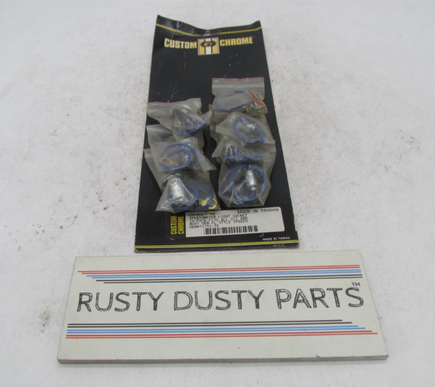 Lot of 7 Harley Davidson Custom Chrome Speedometer Light Sockets 25-966 71151-70