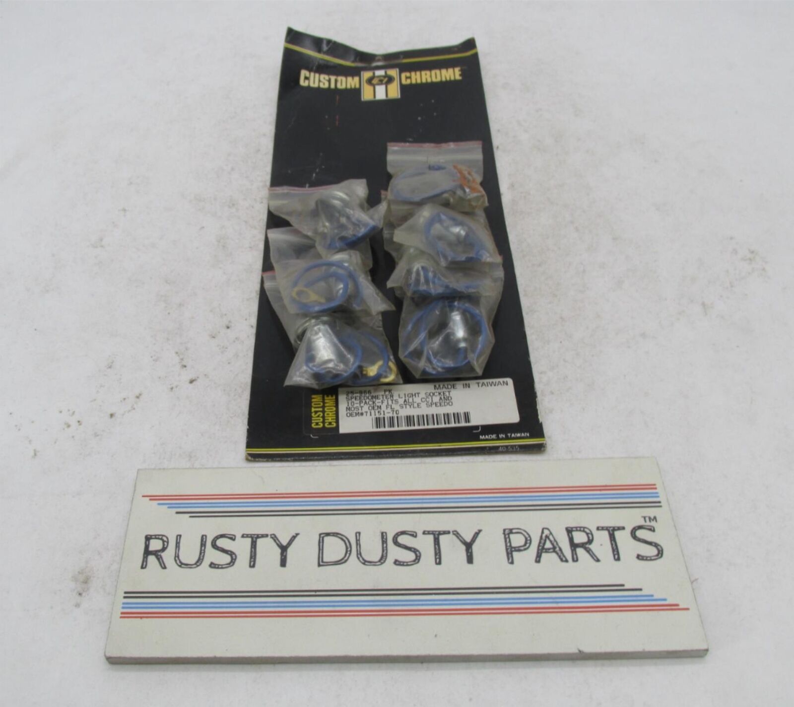 Lot of 7 Harley Davidson Custom Chrome Speedometer Light Sockets 25-966 71151-70