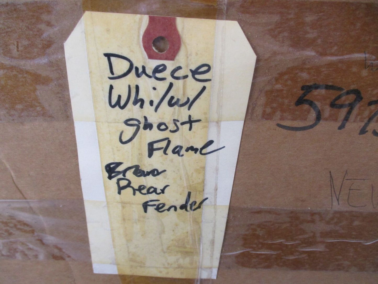 Harley Genuine NOS Softail Deuce White w/ Ghost Flame Rear Fender 59759-03